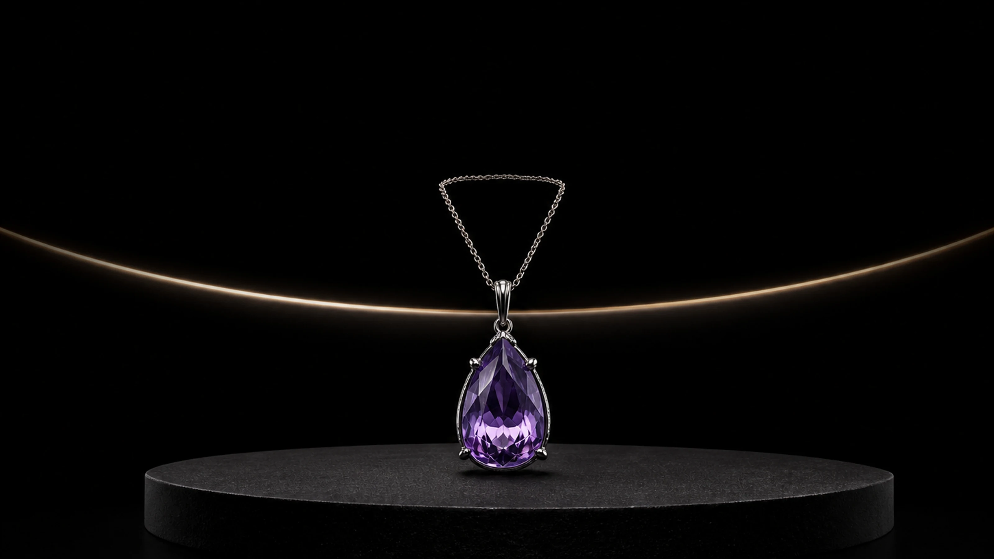 Rare-color necklace displayed as a singular gallery piece