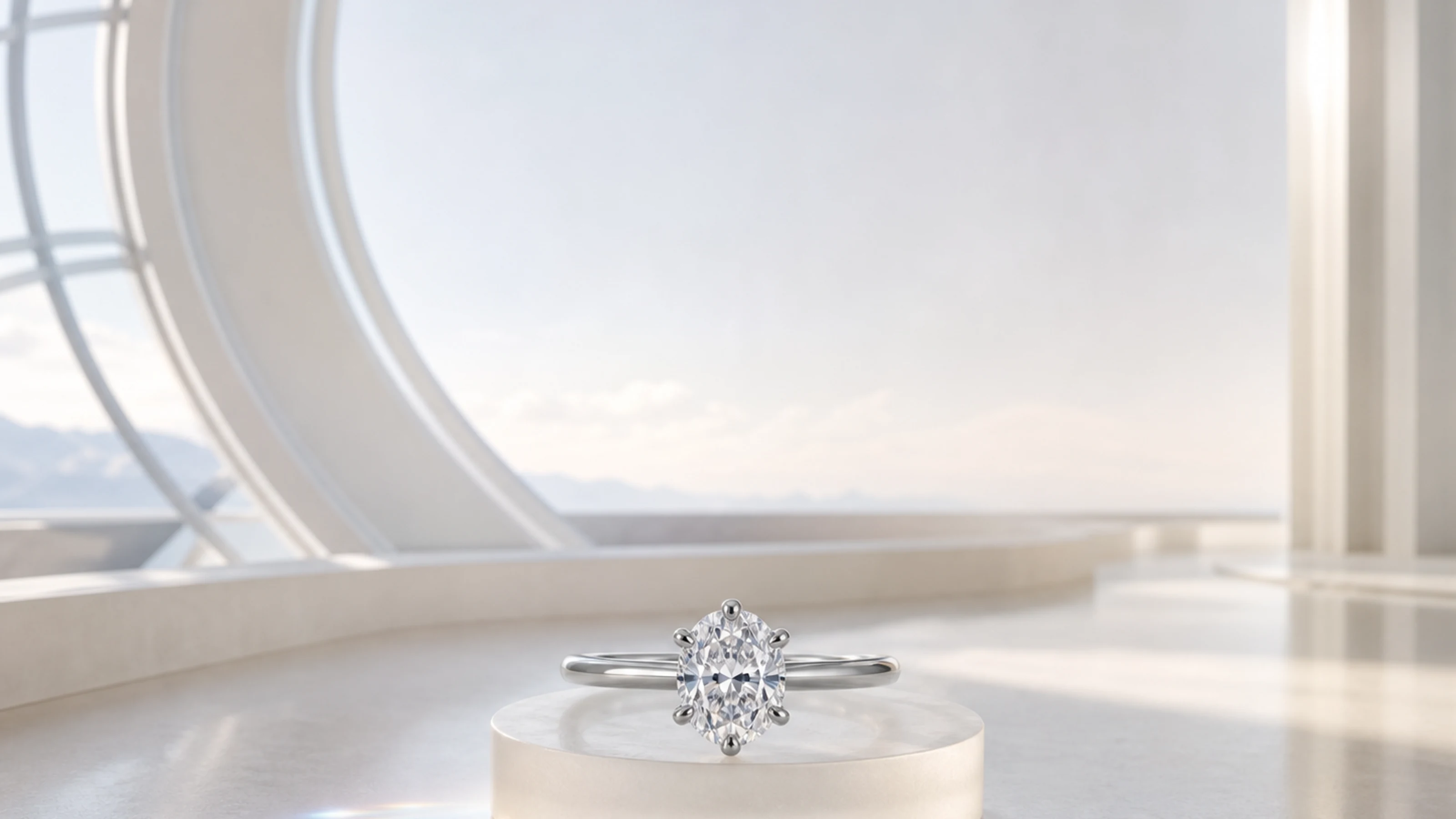 Oval ring in clear morning light