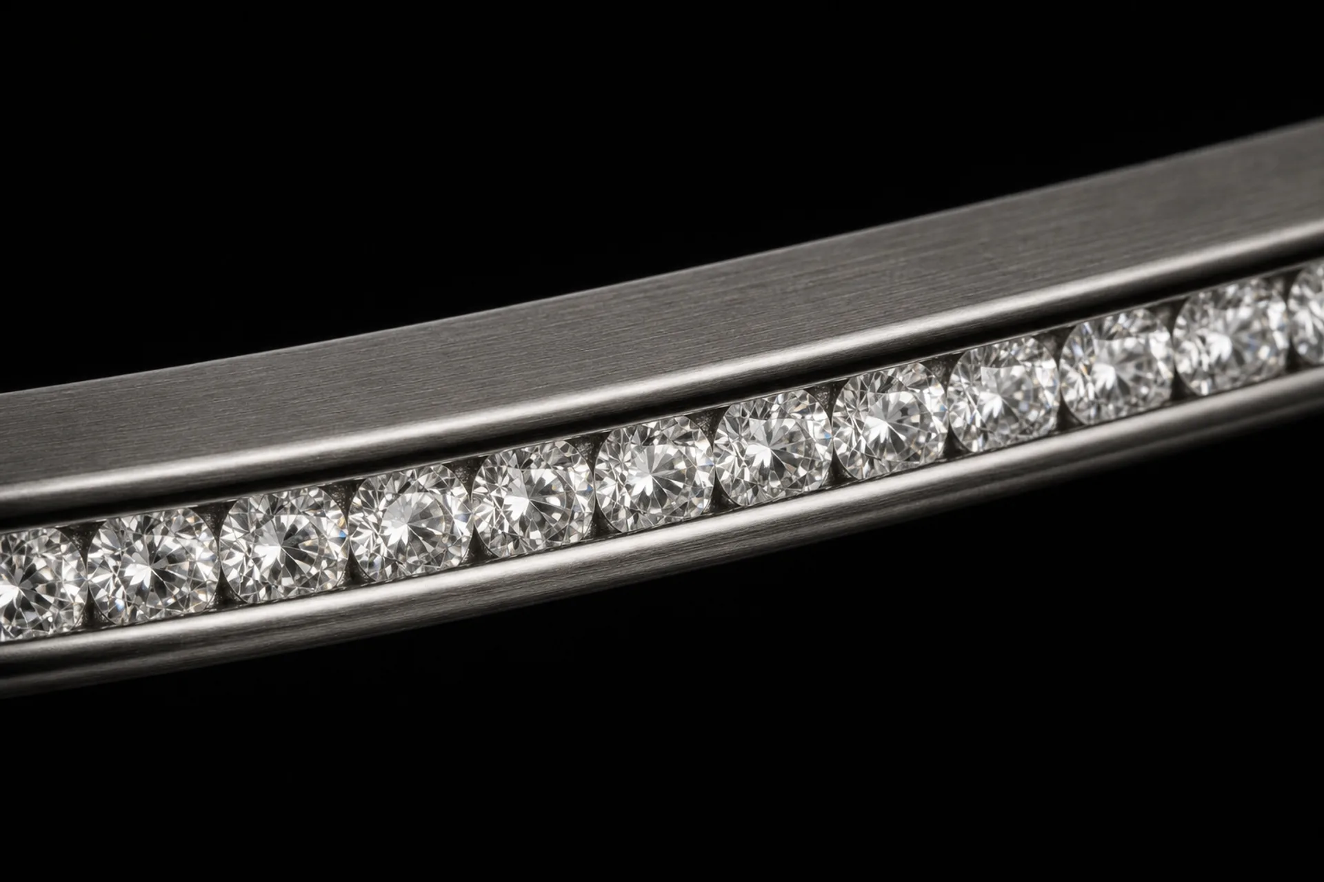 White-diamond channel held between polished retaining rails